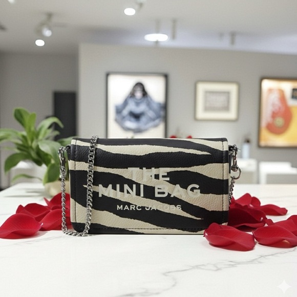 Marc Jacobs Handbags - Marc Jacobs The Mini Bag Zebra Print Leather Chain Crossbody Clutch NWT